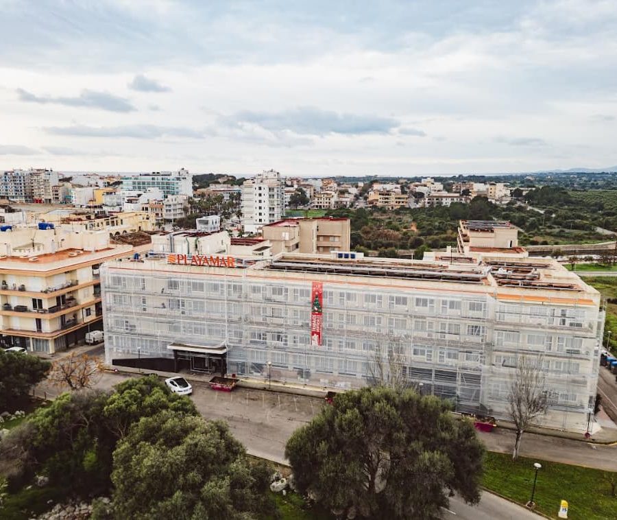uso del andamio en la rehabilitación de fachadas